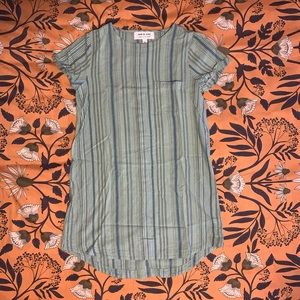 Cloth & Stone Linen blend dress w button back XS